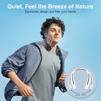 Hotsales Neck Fan, Hands Free Bladeless Neck Fans Portable Rechargeable, 6000 mAh Battery Operated Wearable Personal Fan, Cooling Neck Fan, 3 Speeds, USB Fan Gifts for Men, Women, Travel, Outdoor