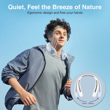 Hotsales Neck Fan, Hands Free Bladeless Neck Fans Portable Rechargeable, 6000 mAh Battery Operated Wearable Personal Fan, Cooling Neck Fan, 3 Speeds, USB Fan Gifts for Men, Women, Travel, Outdoor